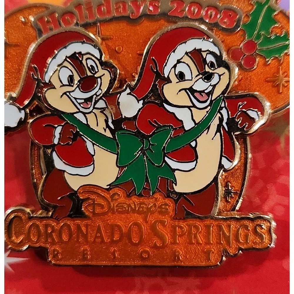 Disney Pin Coronado Springs Resort Chip n Dale Happy Holidays 2008‎ LE 1200